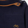 VBR Cycle Logo Contrast Edges Navy Blue Sweater 7692