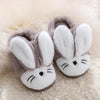 Rabbit Ears Fluffy Warm Brown Slippers 8155