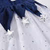 VKT Aplic Stars White And Navy Blue Moon And Star Frock 8718
