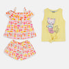 PPN Mermaid & Ice-cream Print 3 Piece Set With Yellow Top 3976