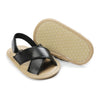 Magic Prewalker Black Striped Soft Bottom Sandal 11050