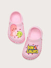 Fashion Side Print Dinosaurs Pink Clogs 9383