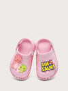 Fashion Side Print Dinosaurs Pink Clogs 9383