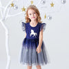 VKT Printed Unicorn Two Tone Navy Blue Frock 8725
