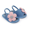 Magic Prewalker Pink Flower Denim Blue Soft Bottom Sandals 11066