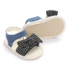 Magic Prewalker Black Bow With White Lines Soft Bottom Sandals 11064
