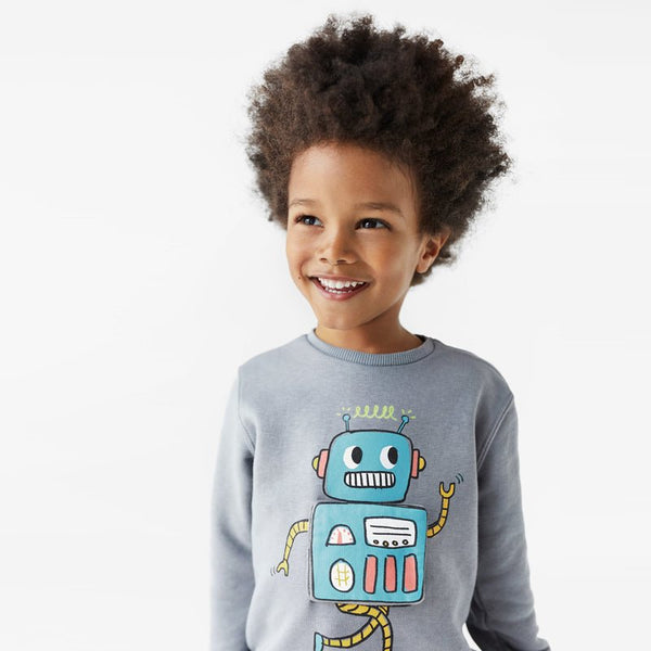 ZR Applique Robot Sweatshirt 508
