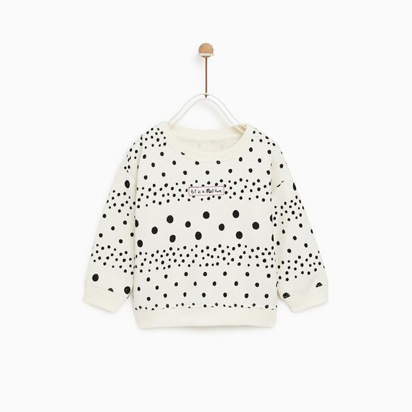 ZR Black Doted White Sweatshirt 380