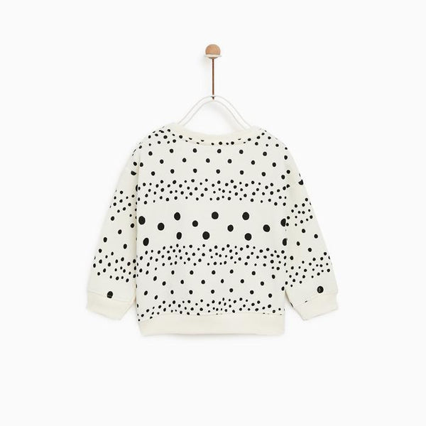 ZR Black Doted White Sweatshirt 380