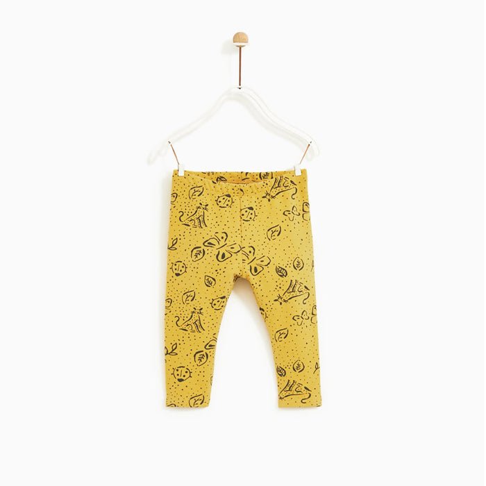 ZR Yellow And Black Printed Legging 10688