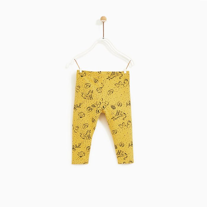 ZR Yellow And Black Printed Legging 10688