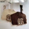 MG Aplic Lion Brown Wool Sweater 8651