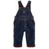 Osk Inside Red Check Dirt Wash Blue Denim Full Dungaree 3815