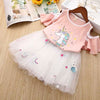 Anc Lala Tea-Pink Unicorn With White Skirt Set 1753