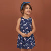 HM Pink & Blue Butterflies Navy Blue Sleeveless Frock 3774