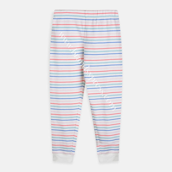 MS Multi Color Stripe White Trouser 2821