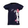 BS Cat Print Navy Blue Girls Tshirt 3781
