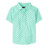 PLC Box Pattern Turquoise Half Sleeves Casual Shirt 7053