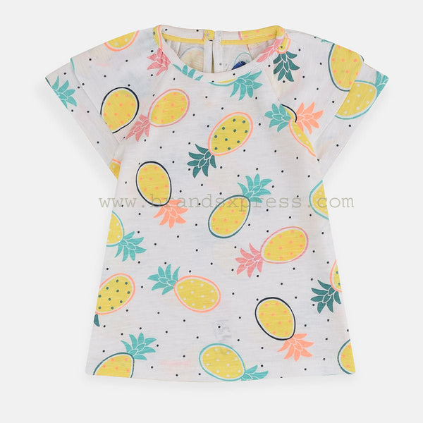Bab Clb Pineapple Print White Top 3747
