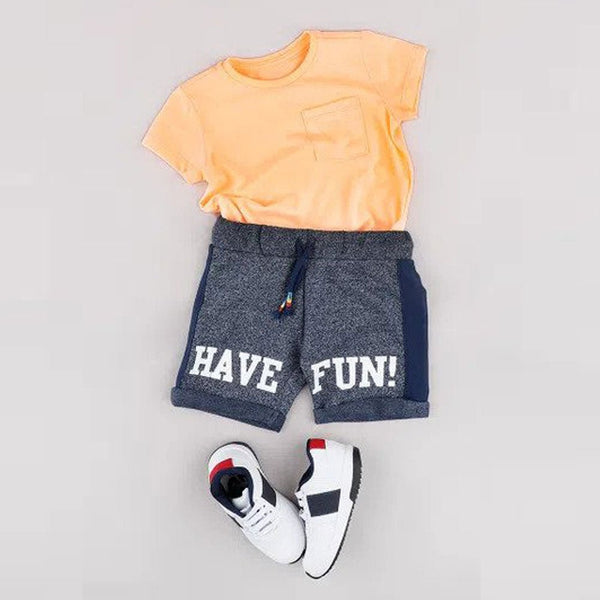 Bab Clb Have Fun Textured Blue Shorts 1892