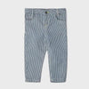 OM Blue And White Vertical Strips Cotton Pant 1172