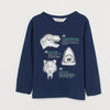 H Animal Teeth Wavy Blue Full Sleeves Tshirt 7590