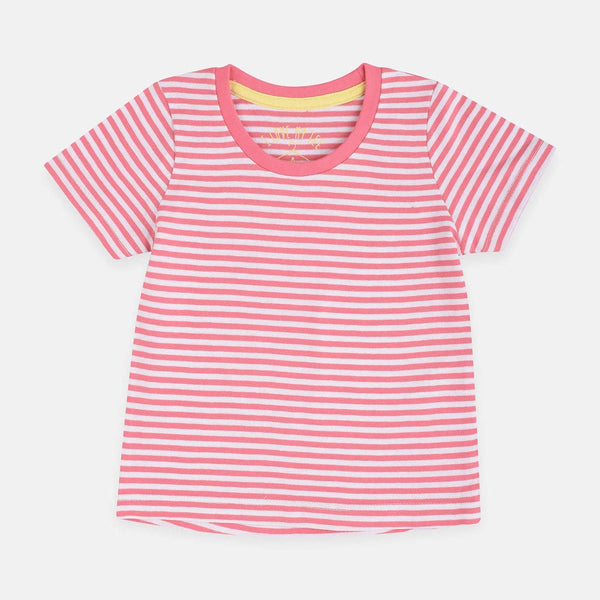 MTL Pink and White Stripes Girls Top 1605