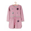 Pink Stripe Girls Grey Knitted Dress 3547