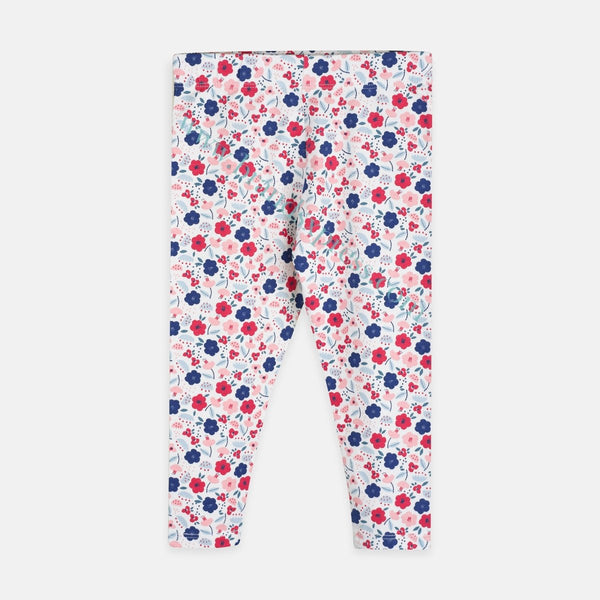 MS Flower Print White Legging 2824