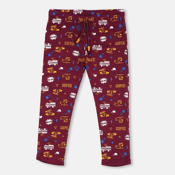 ZR Maroon Super Hero & Cars Printed Trouser 567