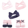 HDSN Baby Socks & Head Band Pink & White 5 Piece Set 7935