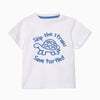 ZY Skip The Straw Turtle Print White Tshirt 1543