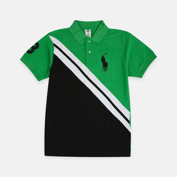 Side Stripe Green Polo 2602   6127
