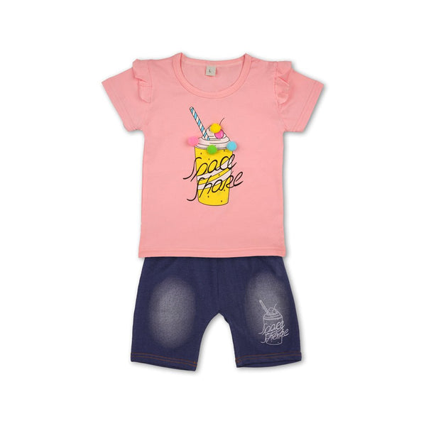 Yougi Pink Space Share Juice Print 2 Piece Set 2282
