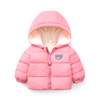 Duyi Bear Print Fleece Inner Pink Puffer Jacket 7633