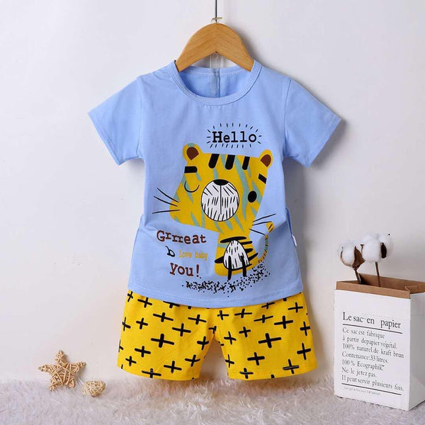 2 Piece Set Hello Little Tiger Blue 2156
