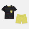 FGT Multi Line Stripe Black & Lemon 2 Piece Set 4712