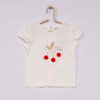 KB I Love My Cherry Pom Pom White Tshirt 4107