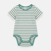 HM Rib Fabric Green Lines White Body Suit 4635