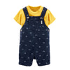 CRT Cars & Plain Print Navy Blue Cotton Short Dungaree 4047