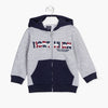 LSN Northam Grey & Navy Blue Zipper Hoodie 7564