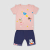 Yougi Pink Yes Heart Butterfly Applique 2 Piece Set 2275