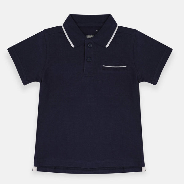 PNL Front Pocket Navy Blue Cotton Polo 1528