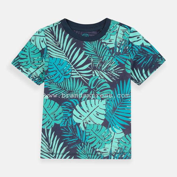 GCC Leaf Printed Navy Blue Tshirt 4619