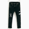 ZR Boys Black Acid Wash Underground Patch denim 1212