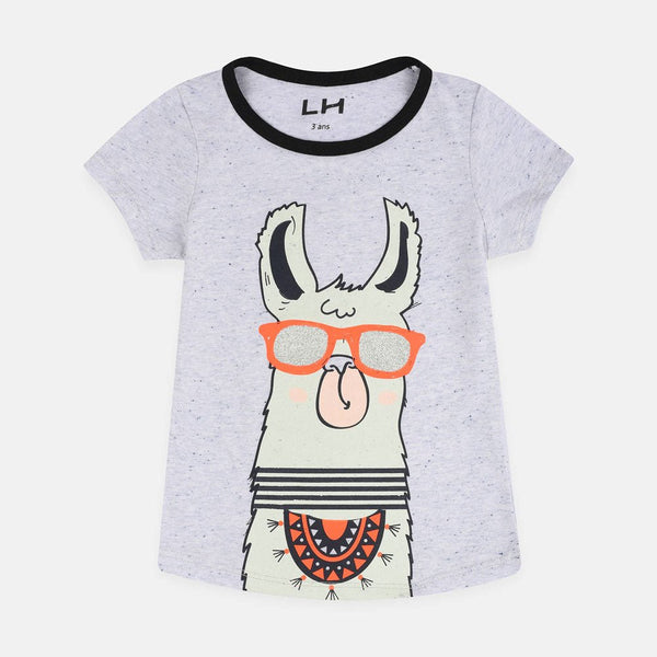 LH Light Grey Llama Tshirt 1614
