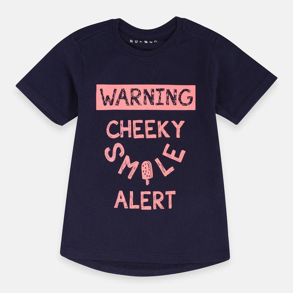 NTM Warning Cheeky Smile Navy Blue Tshirt 1981