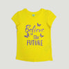 YK Glitter Believe In Future Yellow Top 5023