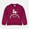 ZR Believe In Rainbow Unicorn Burgundy Sweatshirt 3124