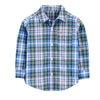 CRT Car Embroidery Logo Blue & Green Check Full Sleeves Casual Shirt 3923